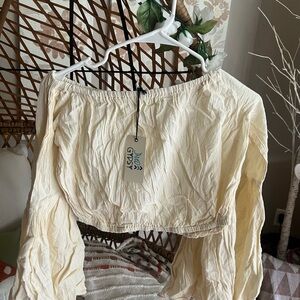 Jaded Gypsy Cream Boho Off-Shoulder Top NWT One Size